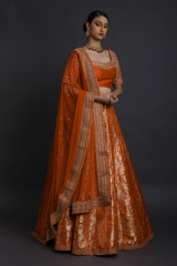 Orange Banarasi Lehengauntitled (2 of 9)